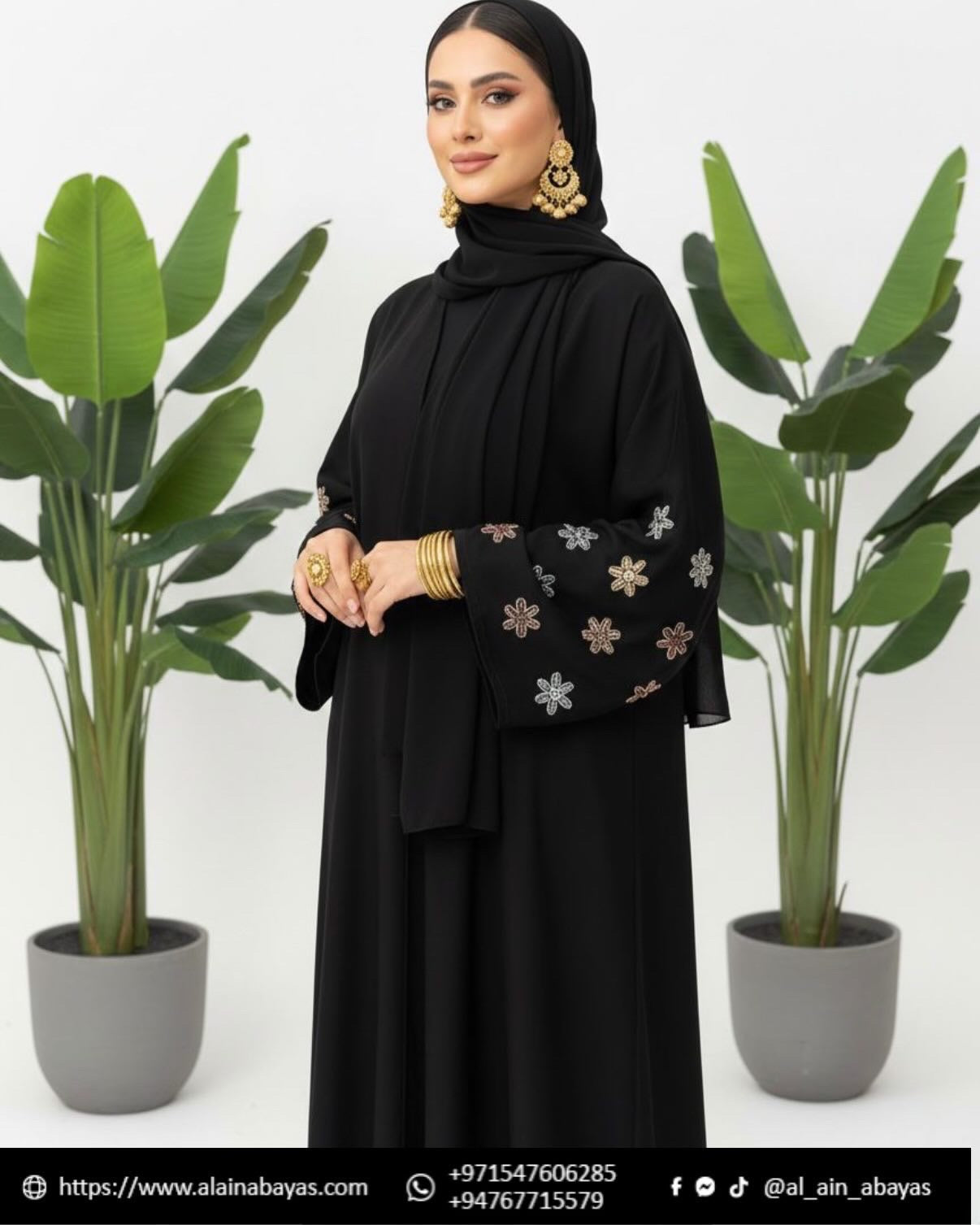 Nusrath stone work Abaya – Dubai Premium Collection