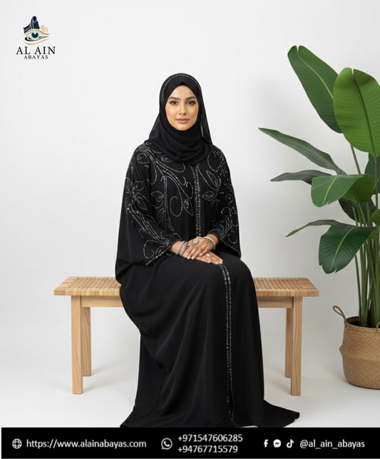 Elegant Embroidered Black Kaftan Dubai Abaya