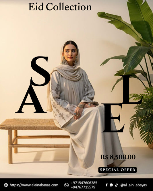 Al Ain Dubai – Embroidered Linen Abaya (Eid Collection)