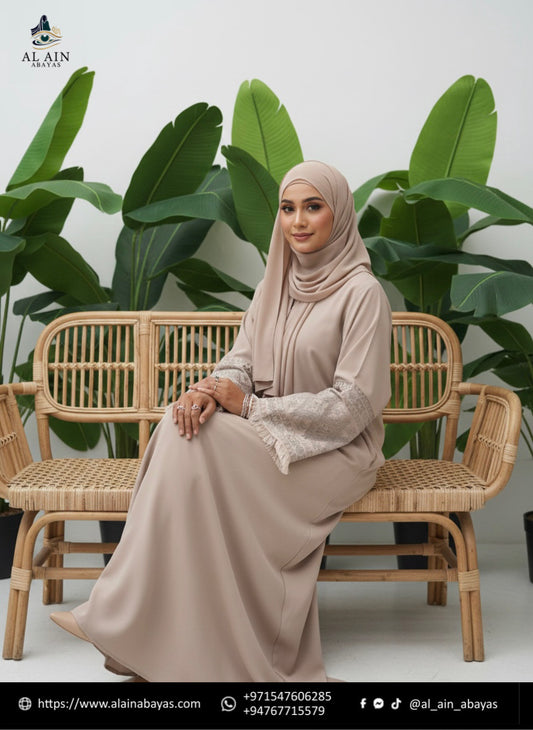 Al Ain Timeless Elegance Abaya – Warm Taupe