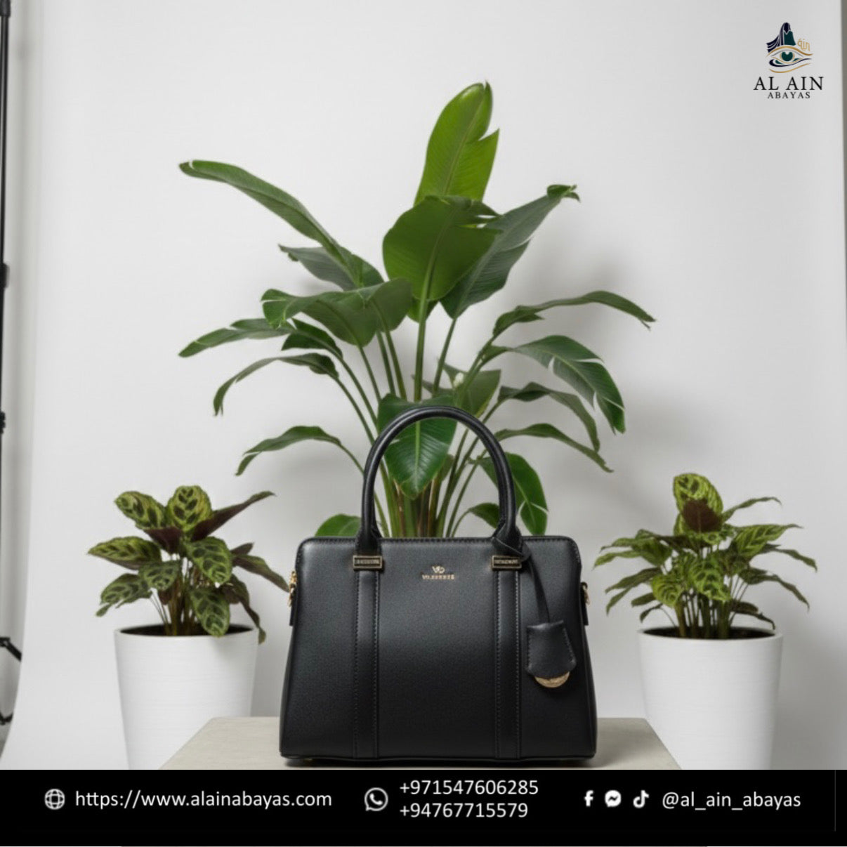 VD Valendnee Classic Noir Satchel – Timeless Black & Gold