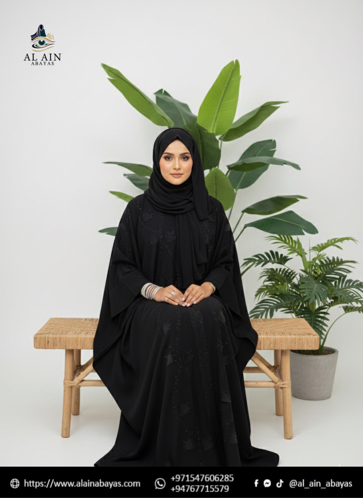 Exquisite Stone-Work Butterfly Dubai Abaya