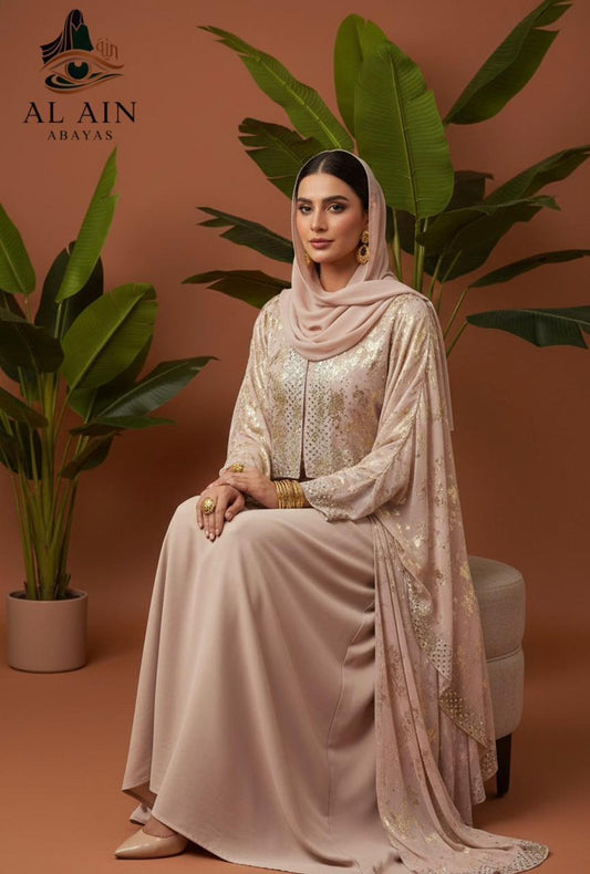 The Golden Radiance Organza Abaya